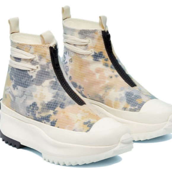 New Converse Women's Run Star Hike High Top Platform Egret/White/Black - Picture 4 of 9